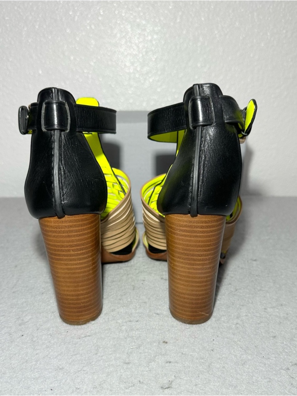 COACH Lorrie woven leather T-strap high-heel sandals - Picture 7 of 11